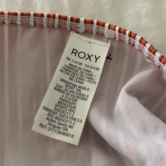 ROXY NEW coral colour xs bikini bottom striped perfect full coverage white small - Picture 9 of 9